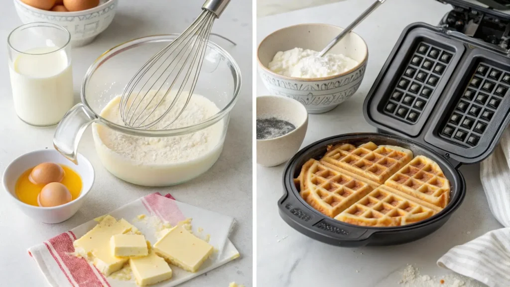 What is the secret of making crispy waffles? ingredients